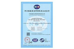 職業(yè)健康安全管理體系認(rèn)證證書